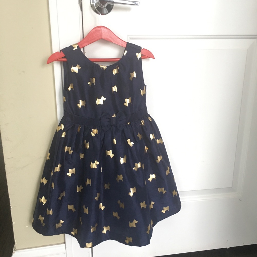 Elegant Blue and Gold Dog Dress Size 4T